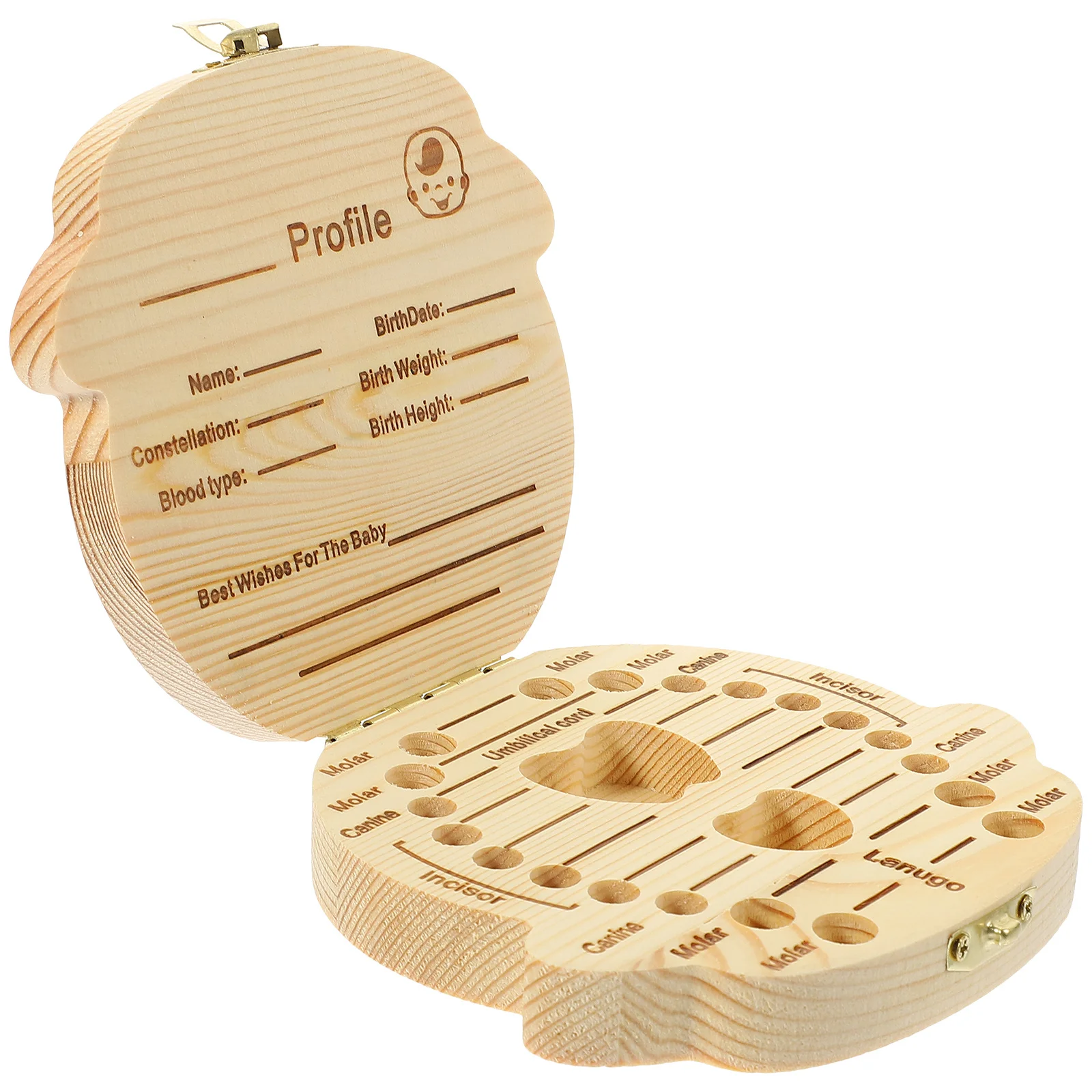 صندوق تخزين أسنان الطفل، مادة سبائك خشبية، تصميم آمن وناعم للأطفال والكبار، هدية لحديثي الولادة، حارس الذاكرة للطفولة