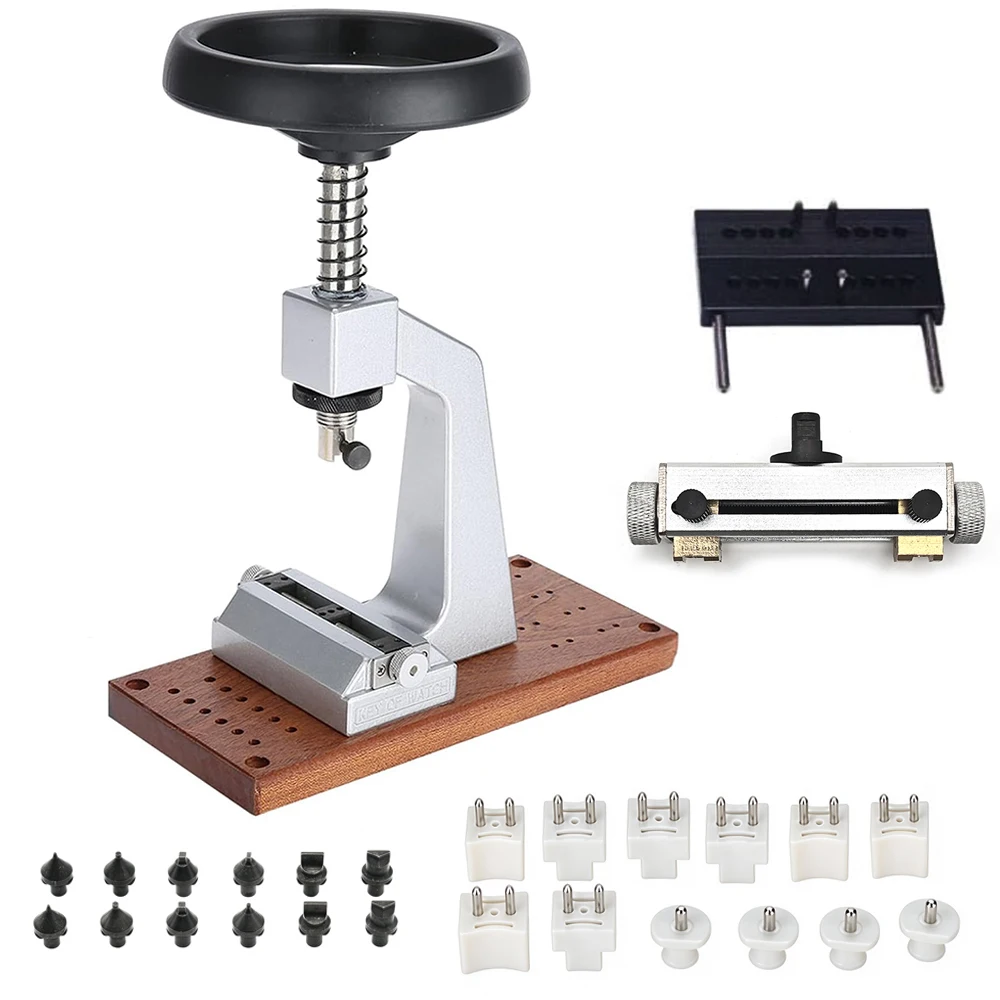 No.5700 Multi Functional Bench Watch Back Case Opener Remove Case Holder with 10/Part for Rolex and Tudor Watch Repair Tool Set