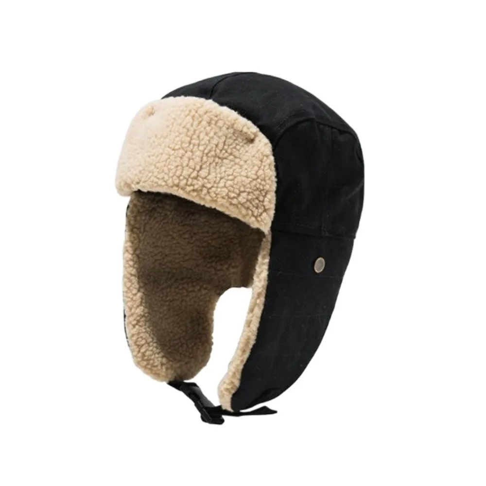 

Fashion Fleece Ear Protective Hat Thickened Windproof Winter Plush Hat Korean Style Keep Warm Earflap Hat Ski
