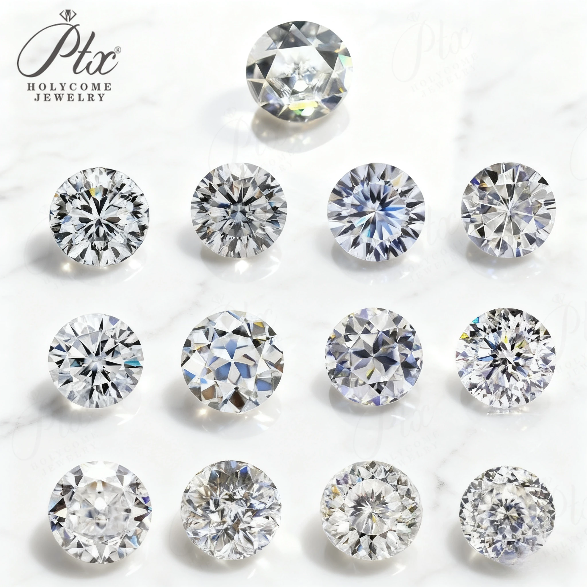 

Изысканная коллекция D белого муассанита, несколько вариантов резака с превосходным блеском и огнем для профессионального изготовления ювелирных изделий