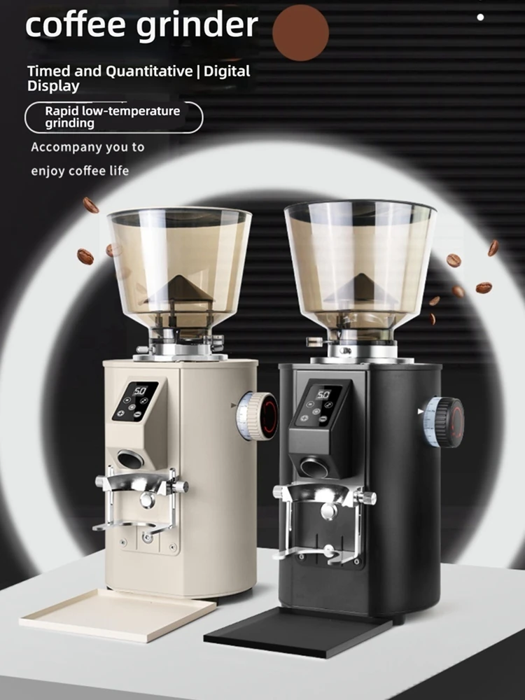 

CAFOVO G264F Electric Coffee Grinder 2800RPM SUS420 Stainless Steel/Titanium Flat Burr Quantitative Grinding Espresso Grinder