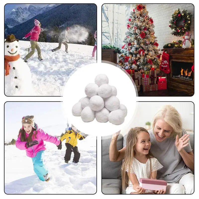 50 Snow balls Artificial Snow Toy Balls Winter Game Balls Comes With Non-woven Bag For Winter Home Holiday Party Decorations