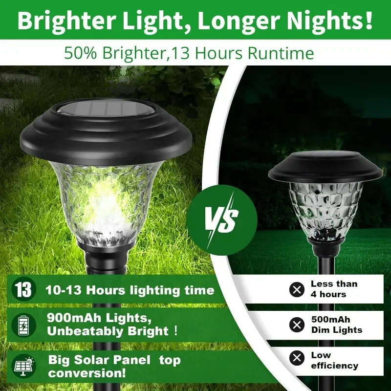 8 أضواء شمسية RGB خارجية، ديكور حديقة متغير الألوان تلقائيًا للفناء/الحمام السباحي/المسار