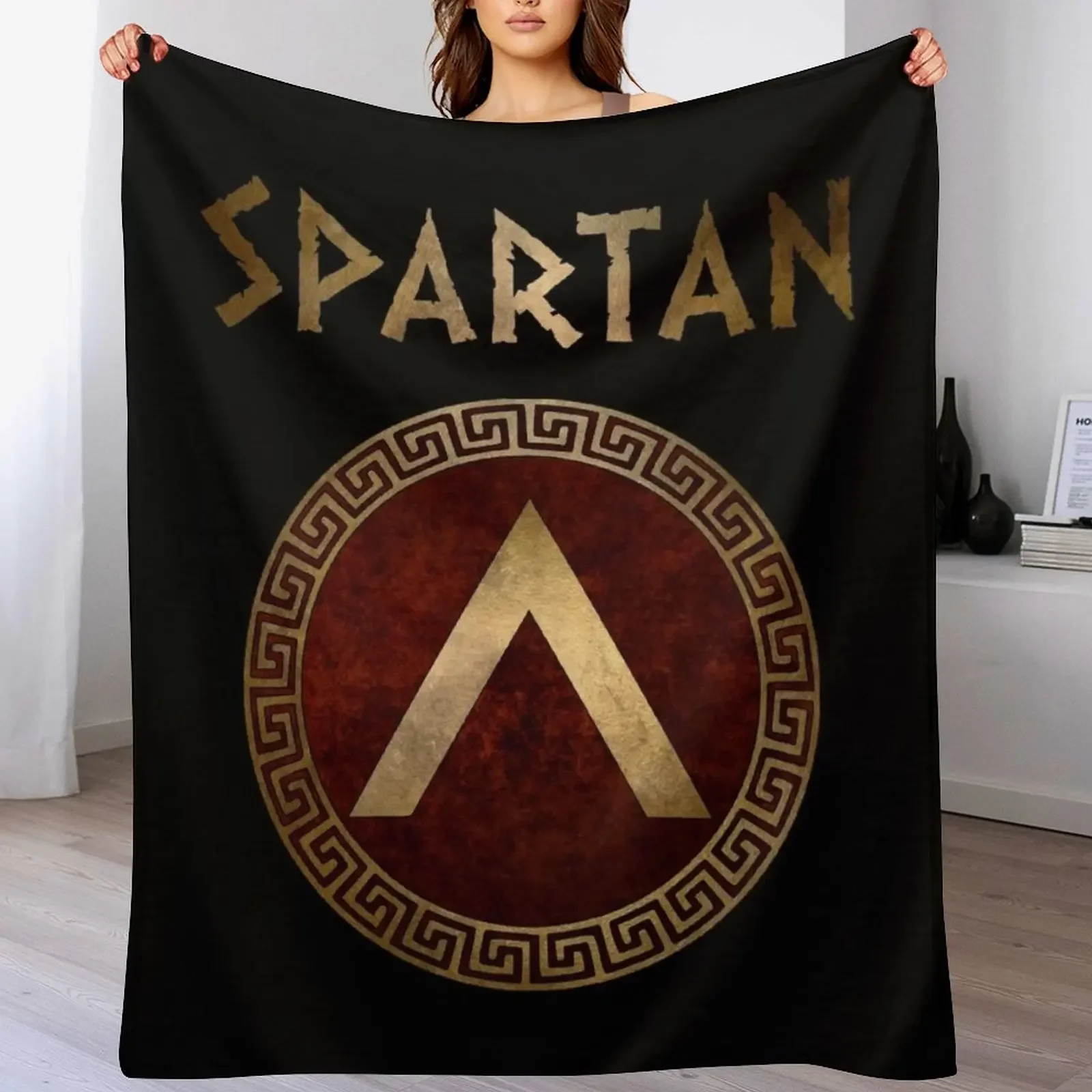 

Spartan Shield Lambda Ancient Lacedaemonian Symbol of Sparta Throw Blanket halloween Sleeping Bag Thins Blankets