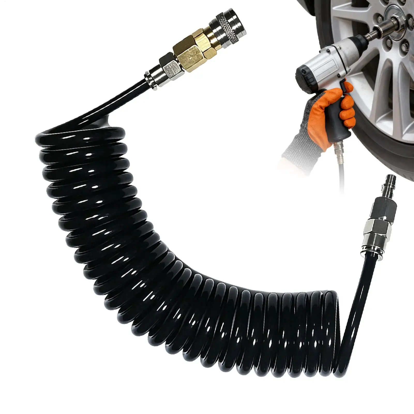 Compressor Air Hose 9.8 Ft Quick Connect Transmission Tube 150PSI Air Line For Workshop Home Repair Garden Outdoor Pneumatic