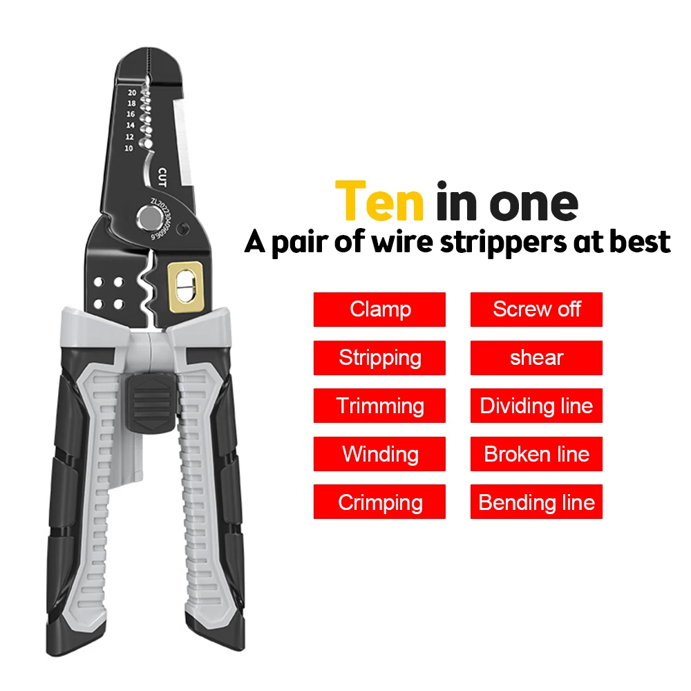 Multifunctional Wire Stripping Pliers Electrician Special Cable Peeling Pressing Line Repair Cutting Multi Tool Decrustation