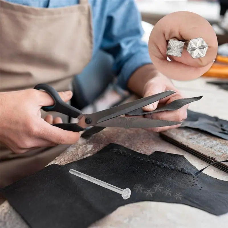 THIVN-Leather Stamps 2 Pieces Professional Leather Border Stamping Tools For Leather Craft Working