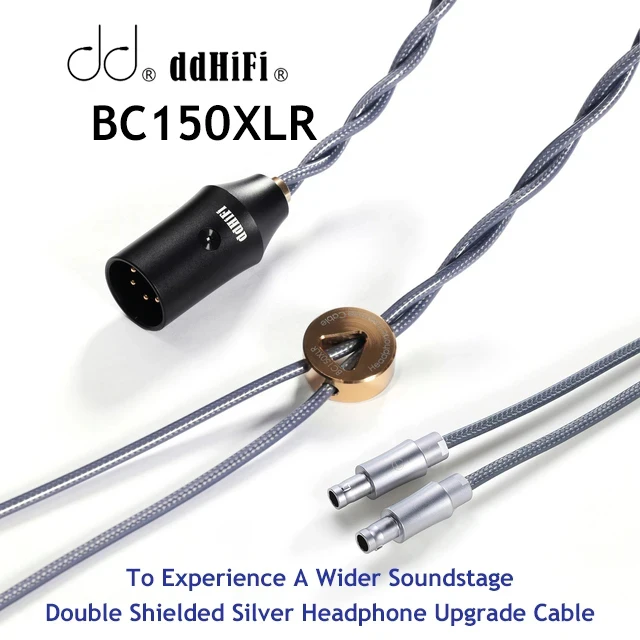 

DDHiFi BC150XLR Balanced Silver Headphone Upgrade Cable with Shielding Layer for Audio-Technica HiFiman Sennheiser Focal,etc