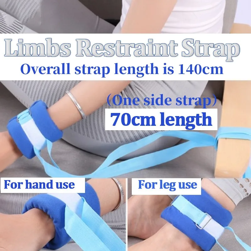 Medical Limb Restraint Strap Bedridden Patient\'s  Wrist Ankle Restraint Belt Stretcher Fixation Belt Rehabilitation Binding Belt