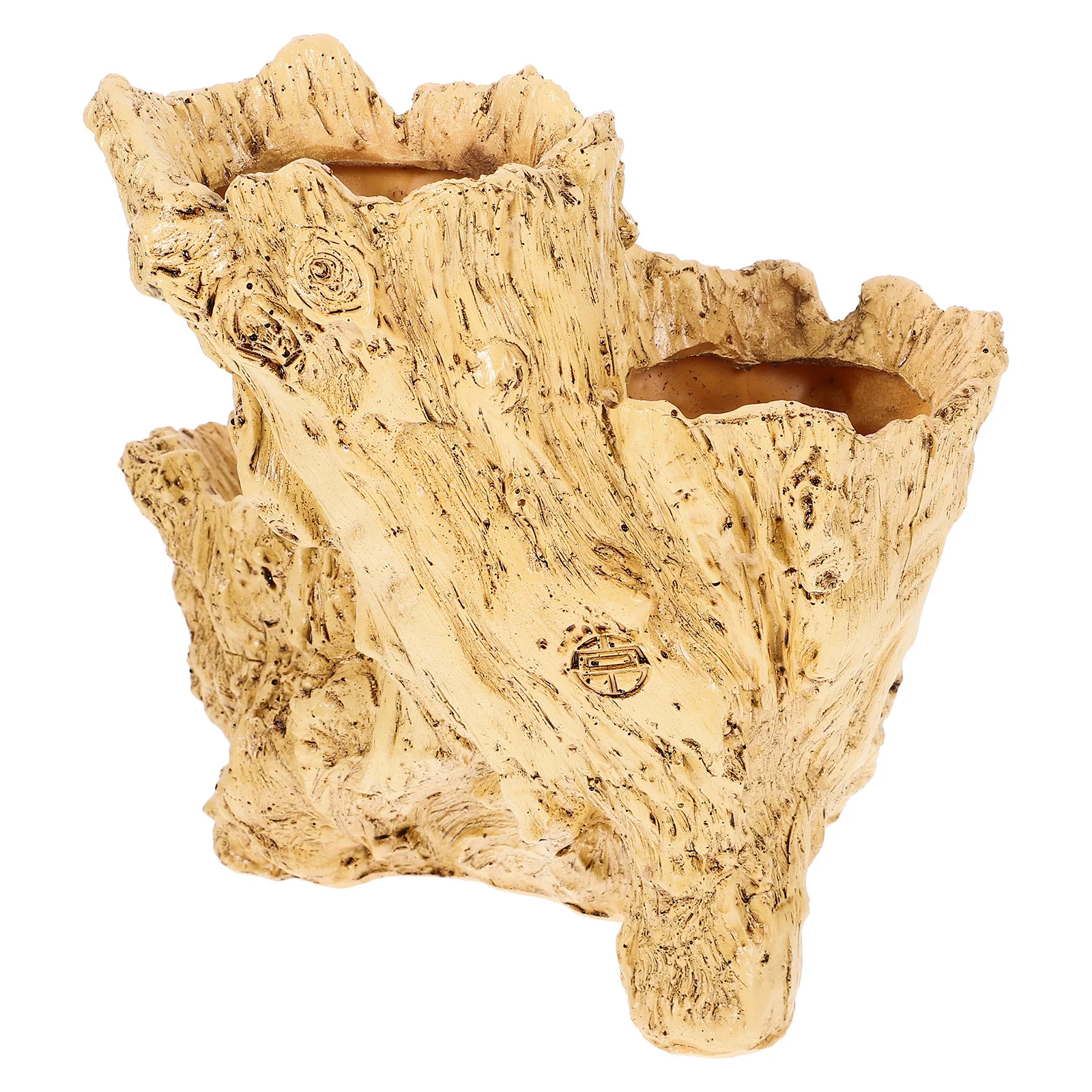 الراتنج محاكاة شجرة الجذر اناء للزهور الأصفر سطح المكتب حاوية النباتات بونساي وعاء زارع نباتات غرفة المعيشة المنزلي حلية #1