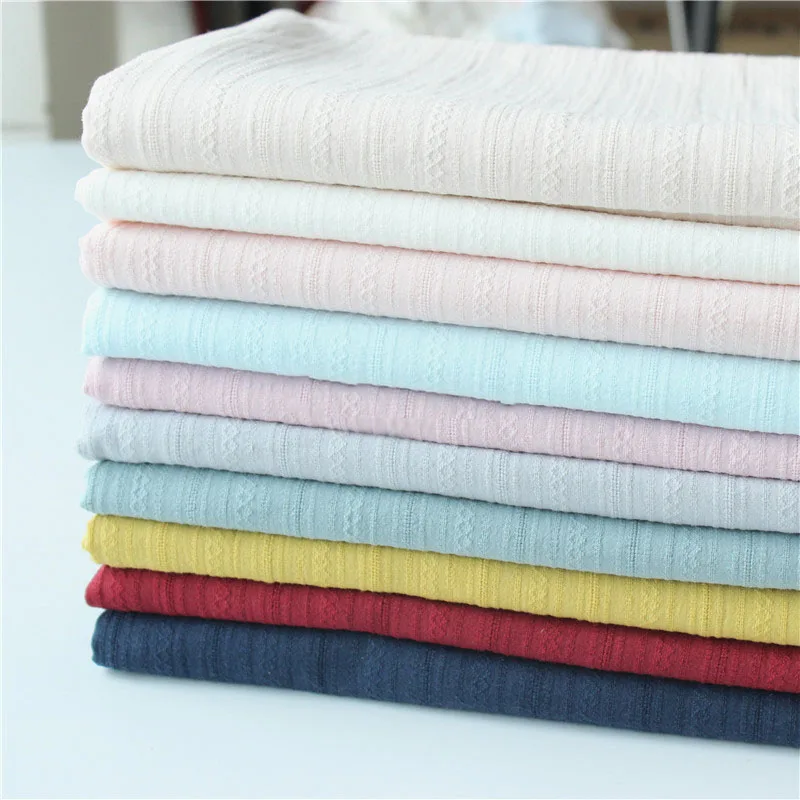 Washed Jacquard Fabric 100% Cotton Fabric Meters For Dresses Cushions Blanket Sewing Cloth Bed Sheet Textile 50*140cm