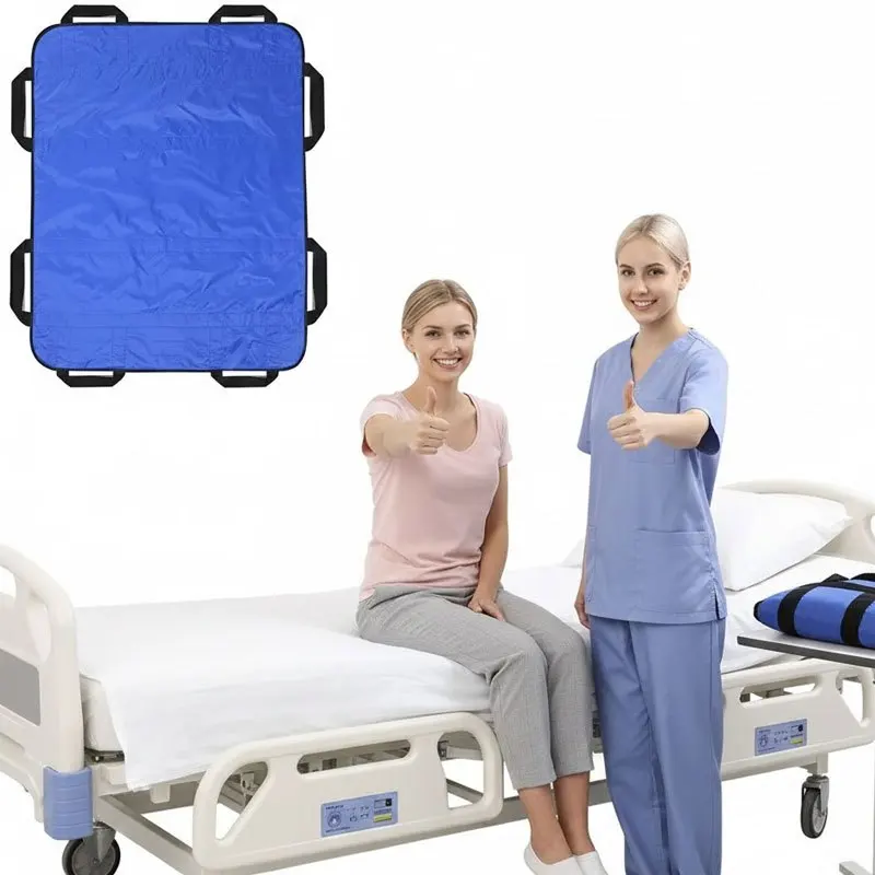 แผ่นรองเคลื่อนย้ายผู้ป่วยและอุปกรณ์ช่วยพลิกตัวที่ทนทาน |   แผ่นรองเลื่อนแบบแรงเสียดทานต่ำสำหรับผู้ป่วยติดเตียงและการปรับตำแหน่งที่ต้องการการช่วยเหลือ