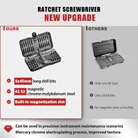 VMAN 66in1 Multifunction Ratchet Screwdriver Set Multi Magnetic Bits Mini Repair Tool Kit Household Tool For PC & Desk Etc. 4