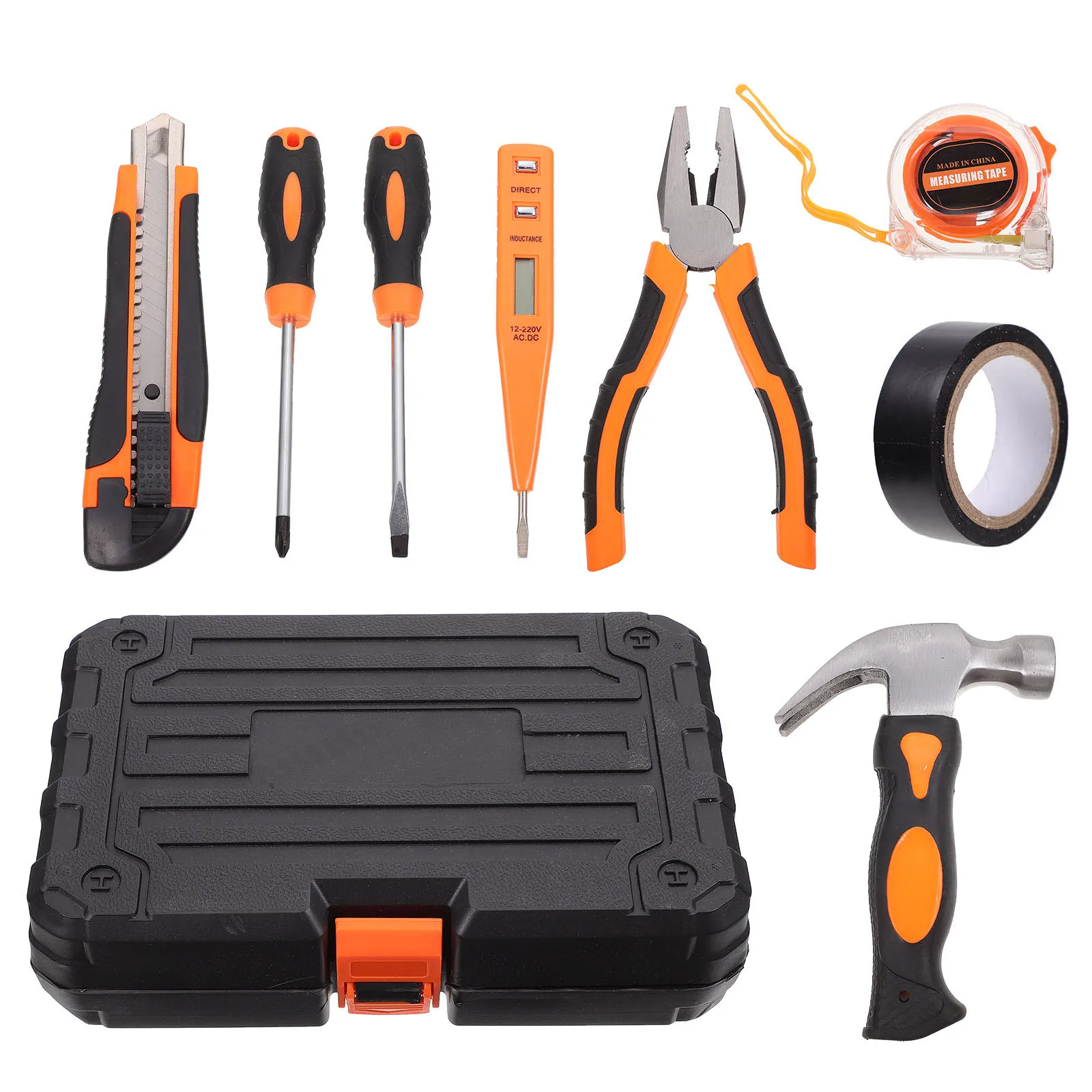 

8pcs Portable Hand Tool Kit Set Tape Measure Pliers Wrench Repair Accessories Home Garage Workshop Furniture Auto Diy Projects