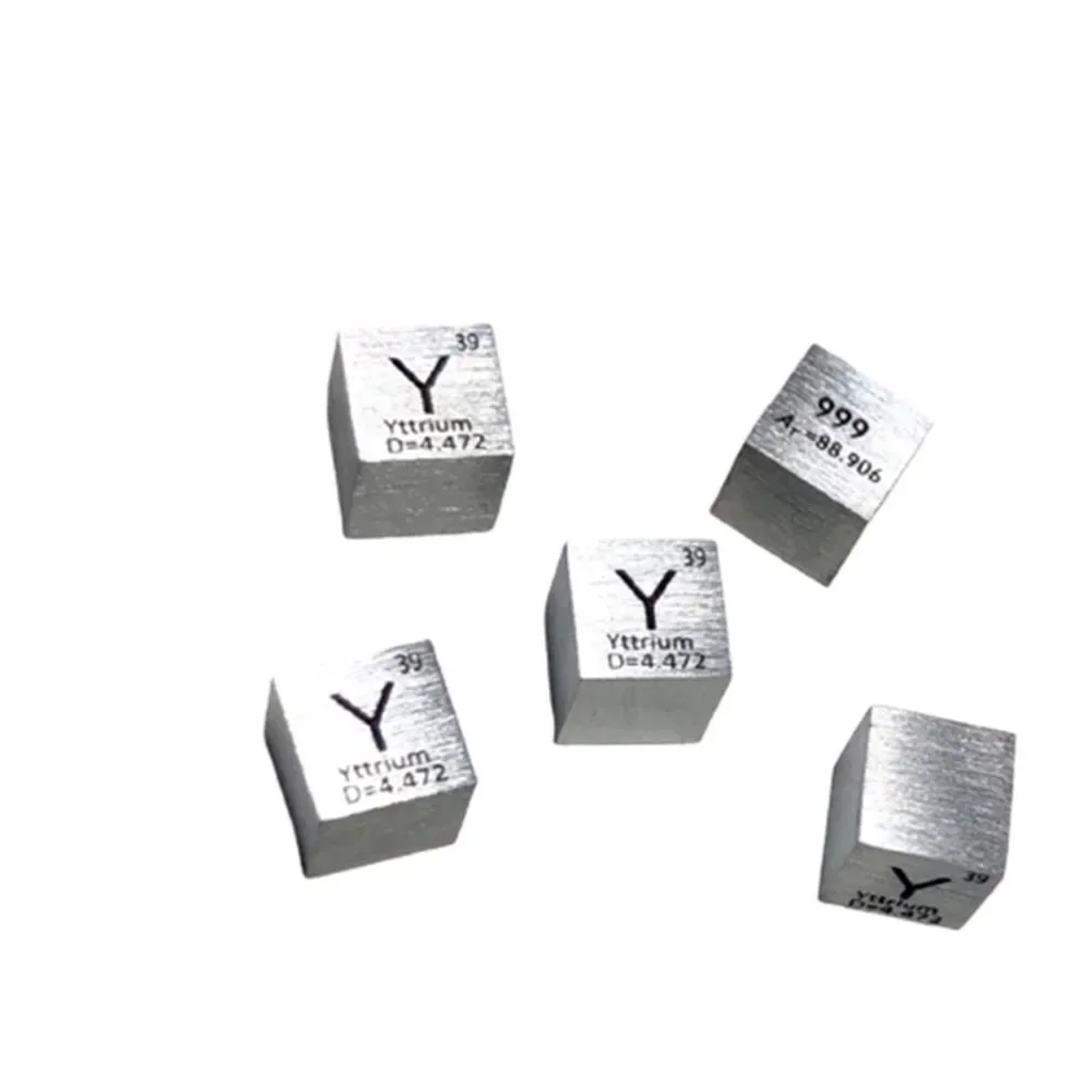 10mm Yttrium Cubic Periodic Table Y Cube 99.9% Pure Yttrium Metal Cubic Gift Yttrium Element Block Sample