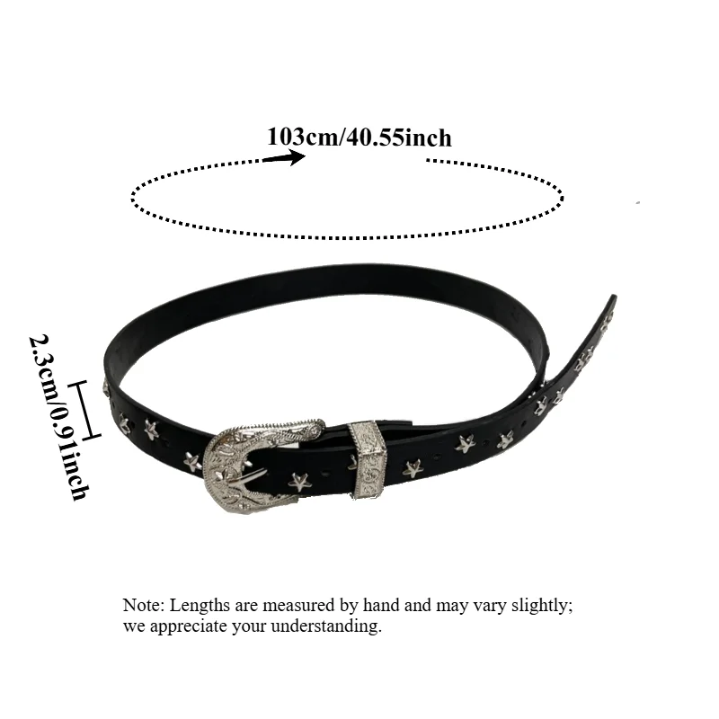 IF IFOND American Retro Five-Pointed Star High-End Leather Belt High-End Trend Versatile Niche-Design Women’s Belt