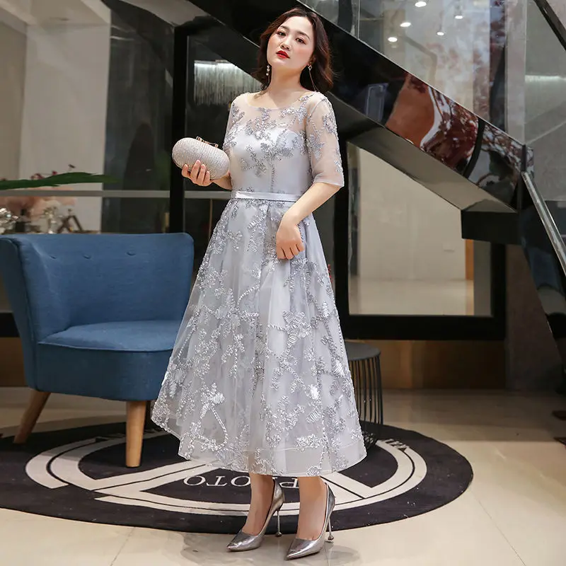 Simple Bridesmaid Dress Elegant Tea-length Evening Dress Wedding Dresses for Aduation Student Host Formal Ball Gown Party Dress
