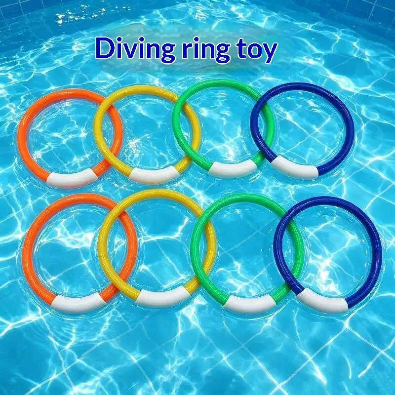 Colorful Sinking Diving Rings Underwater Pool Throw Toy Kids Swim Training Ring For Swimming Practice Water Game Play Supply