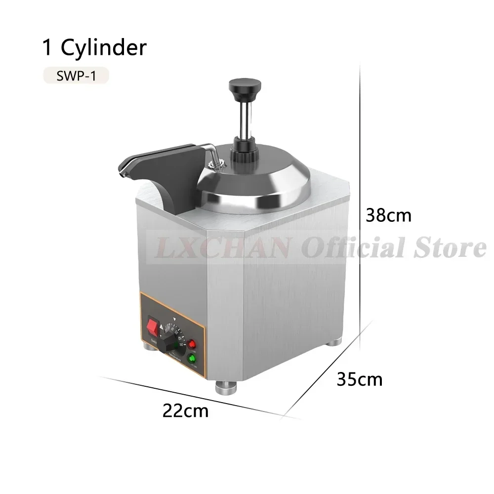 HomeWise Commercial Sauce Warmer Chocolate/ Cheese Dispenser Sauce Pump Machine  2L Cylinder Stainless Steel 30~85°C 110V/ 220V
