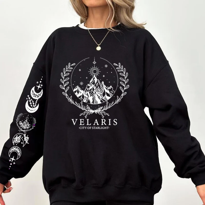 Sudadera con estampado de Velaris City of Starlight para mujer, Sudadera con capucha con estampado de The Night Court, Acotar, SJM, City of Starlight