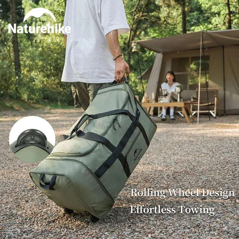 

Naturehike Foldable Luggage Bag with Wheels 88L Large Capacity Camping Storage Bag Portable Outdoor Travel Luggage