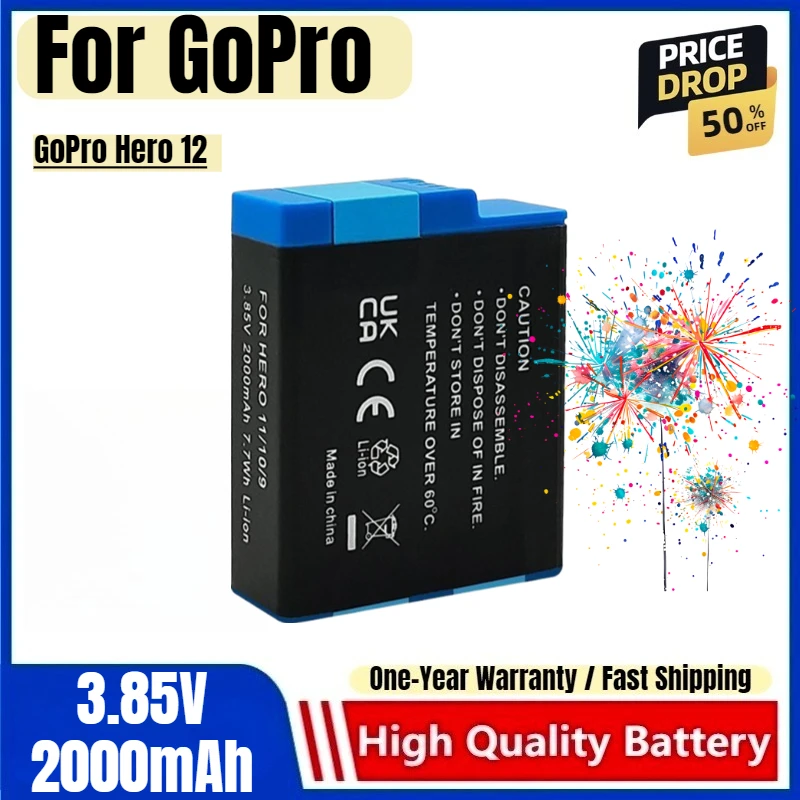 

GoPro Battery AHDBT-901 10 11 12 for Action Camera Blue Battery GoPro Hero 12 Action Camera Battery Accessories