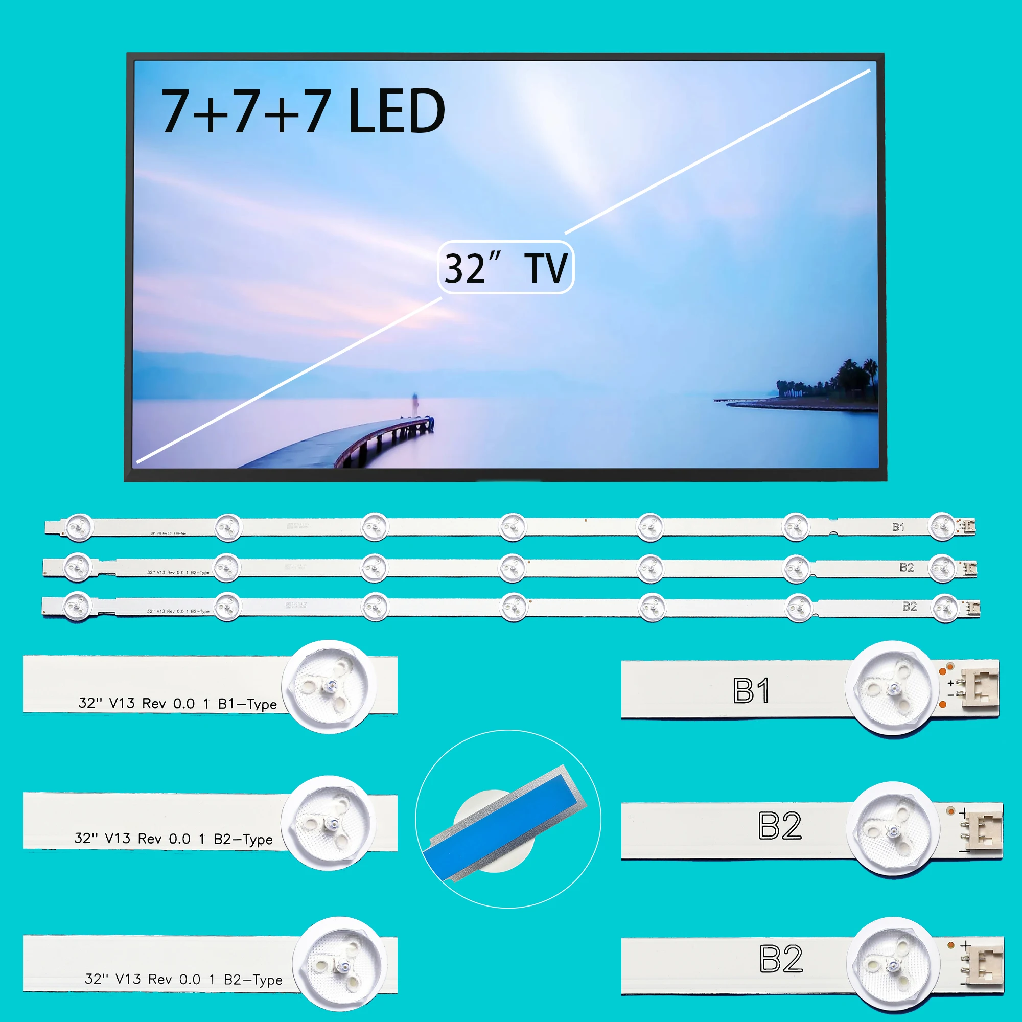 Светодиодная лента подсветки для 32LA615V 32LN570 32LN5100 32LN5700 32LN513V 32LN540U-ZA 32LA615V-ZE 32LA621V-ZD 32 дюйма. 1
