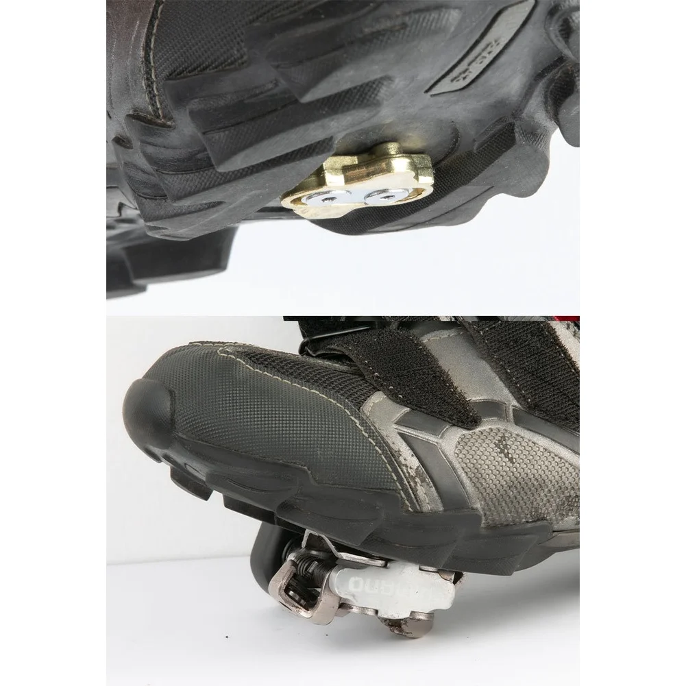 For SPD Cleats Brass Alloy Gold 3.6x3.5x0.7cm One Way Release for Mountain Bike Pedals High Grip Sole Interface