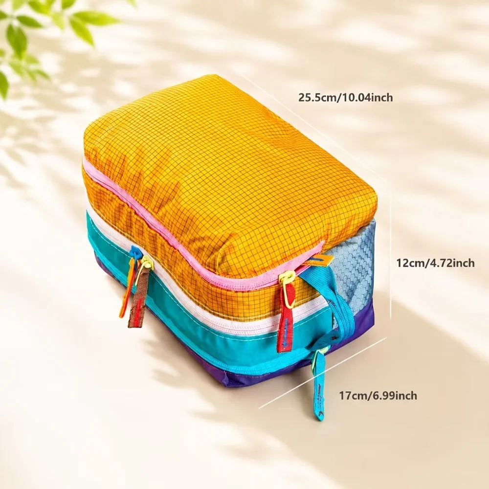 Mehrfachfach-Kulturtasche in Dopamin-Farben, Reise-Organizer mit geschichteten Aufbewahrungsfächern, Make-up-Pinsel-Aufbewahrungstasche – Detail 5