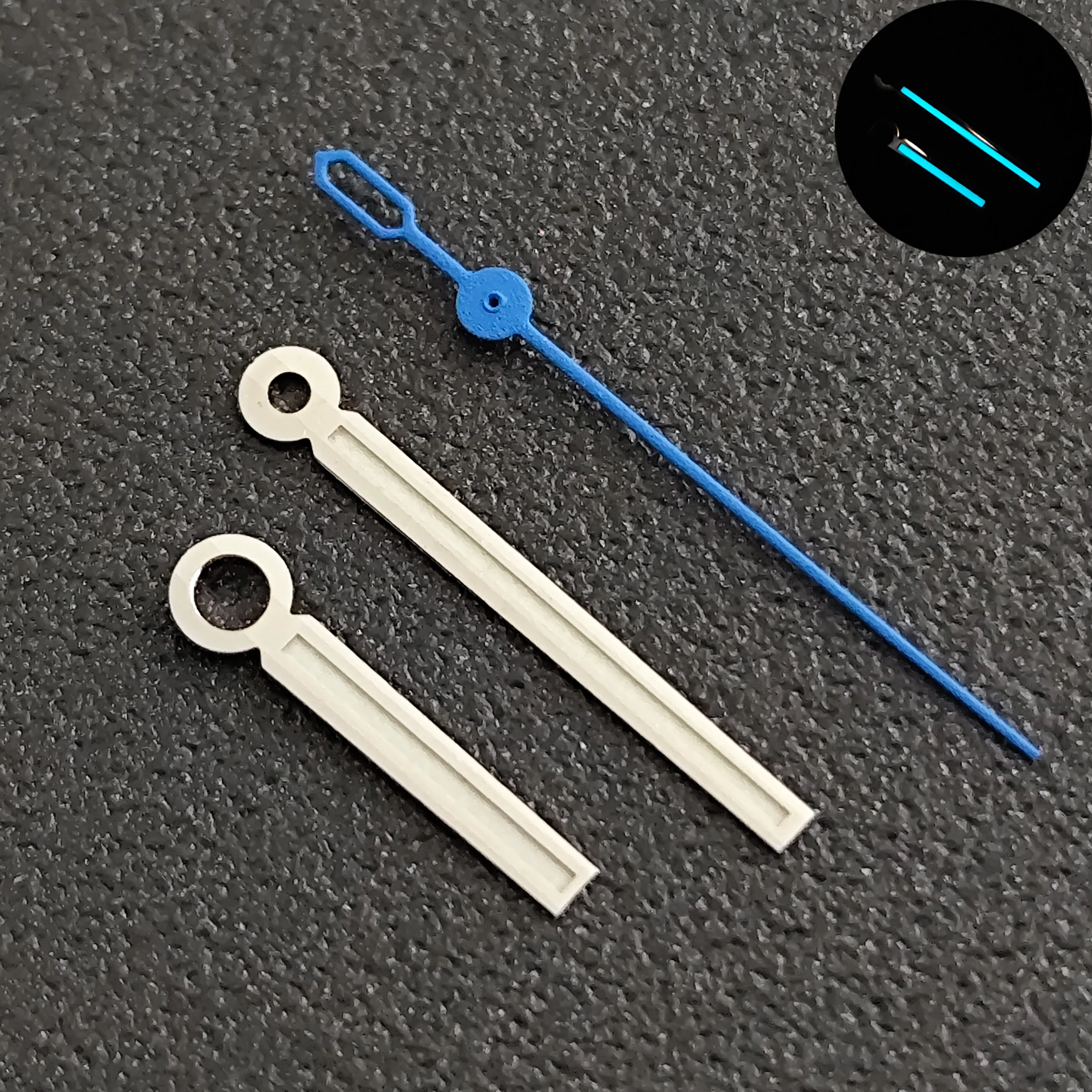 Lancette luminose blu verdi compatibili con il movimento NH35NH36, quadrante NH35, orologio lancette blu argento/argento, parti di ricambio