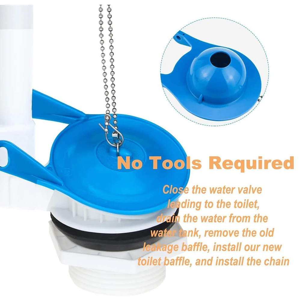 giftnew Toilet Flapper Replacement, 2 Pack 3 Inch for 99-788 with 2 Handle Chains Saving Easy to Install