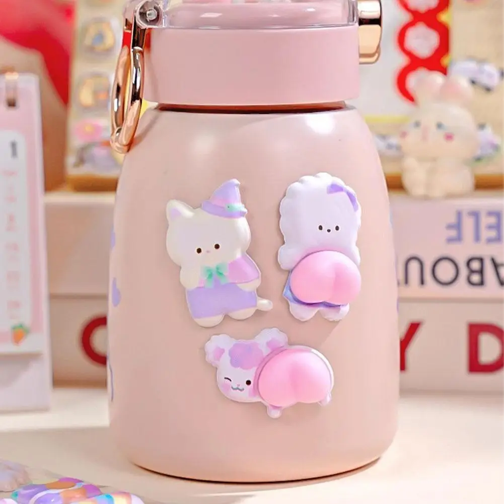 1 szt. Kawaii Naklejka 3D z motywem fartu, brzoskwiń, stereo, urocze zwierzątka, koty, naklejki antystresowe, naklejki do samodzielnego dekorowania, materiały do naklejania