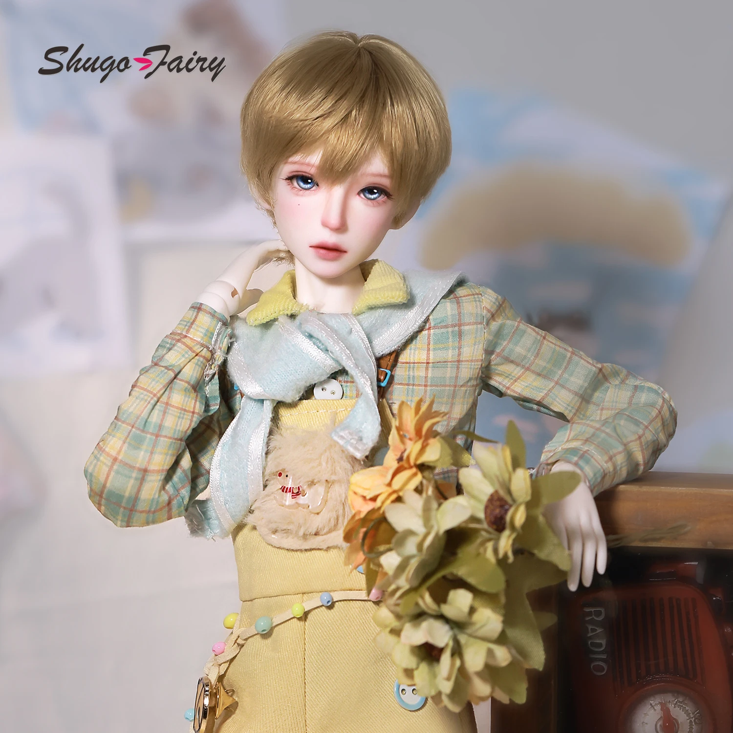 

Кукла BJD ShugaFairy Hoah A, 1/4, полный комплект, мужская, винтажная, молодежная, шарнирная, с телом Bubo, аксессуарами, фейсапом, подвижная, коллекционная игрушка