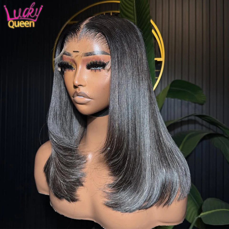 

Highlight Grey Blonde 13x6 HD Lace Front Human Wig For Women 13X4 Front Lace Highlight Blonde Pre Plucked Straight Glueless