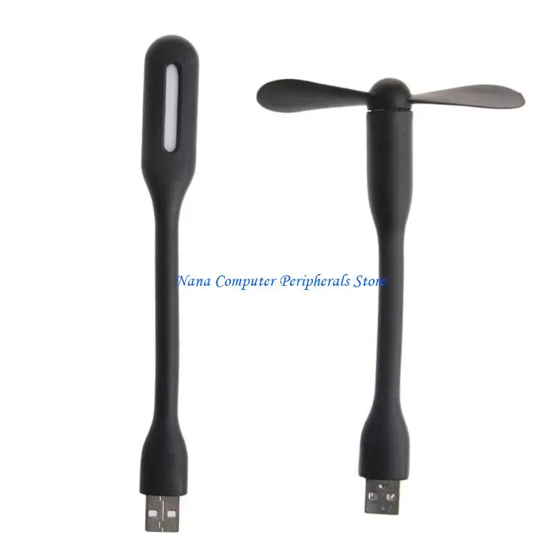 

F68C USB 5V Fan with USB LED Light Lamps For Power Notebook Computer Gadget