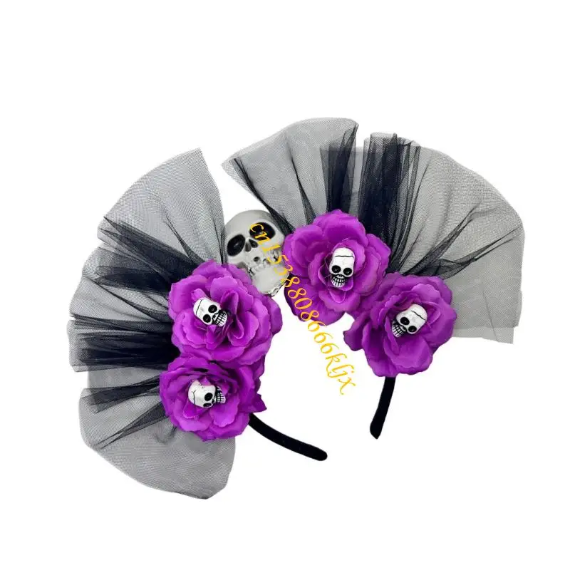 Day of the Deads Band Band Rose Hoa vương miện Mexicans dành cho các cô gái phụ nữ 066C