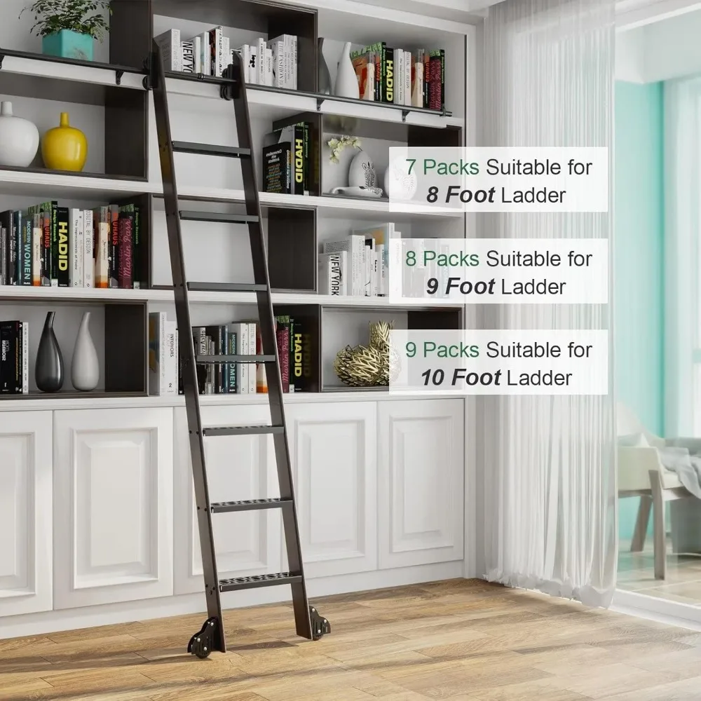 conjunto de 8 degraus de escada de biblioteca tradicional com design elegante de eixo