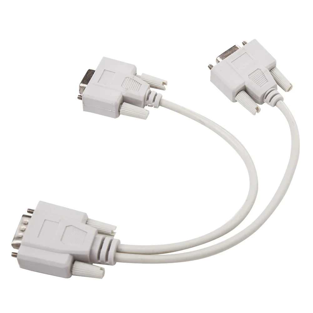 VGA SVGA 1 PC TO 2 MONITOR Male to 2 Dual Female Y Adapter Splitter Cable 15 PIN 25cm