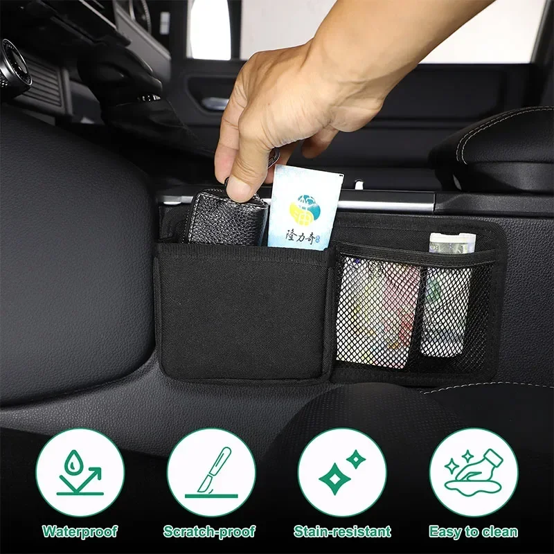 

2Pcs Oxford cloth black For Toyota Cruiser Prado 2024+ car center console central control side storage car interior accessories
