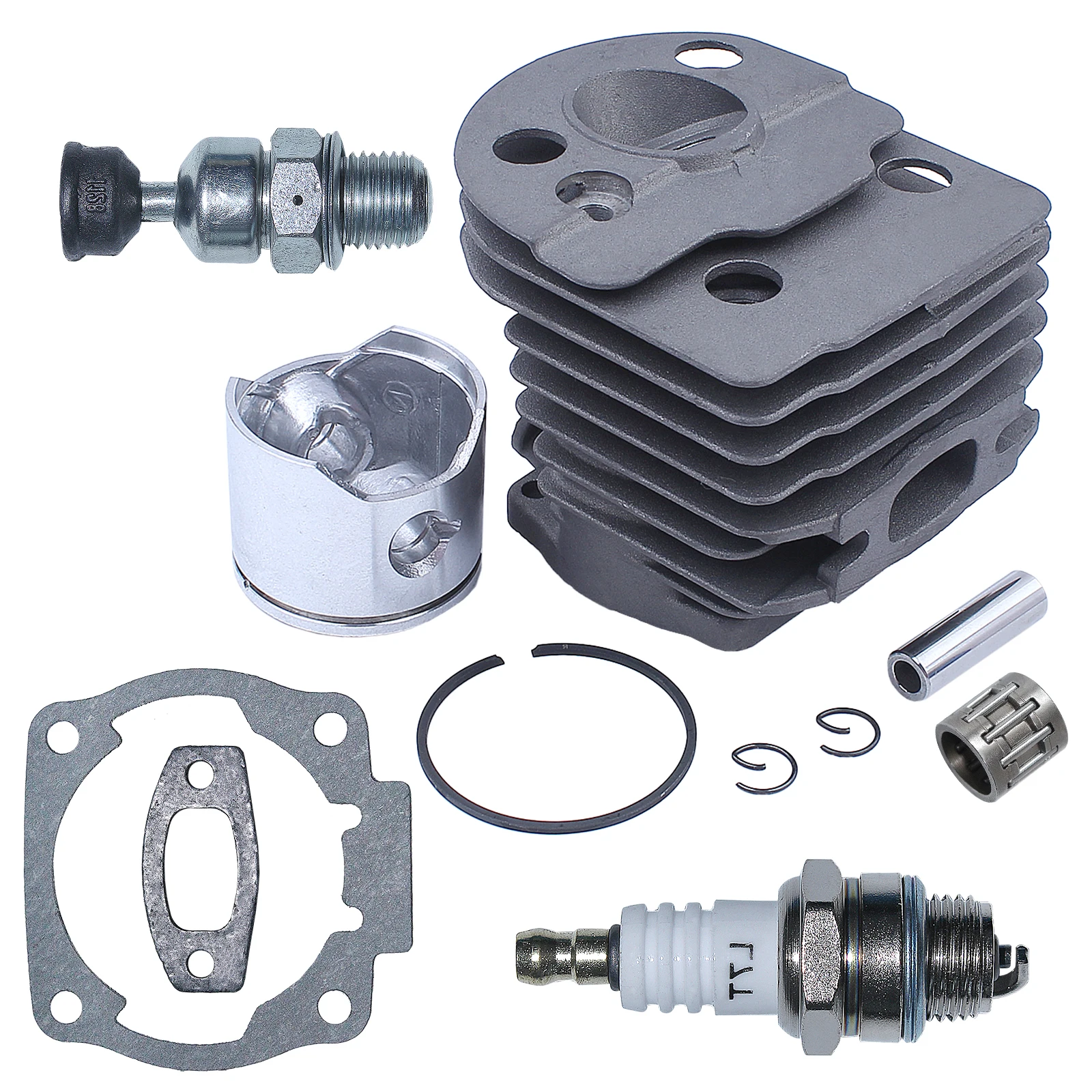 ปะเก็นลูกปืนลูกสูบกระบอกสูบ45มม. สำหรับ husqvarna 51 55 walbro WT-170อะไหล่503168301เลื่อย2จังหวะ