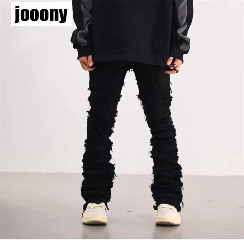 

Vintage Slimming Long Pants Casual Scene American Style High Street Fringe Jeans Men's Hip Hop Trendy Personalized Basic Daily