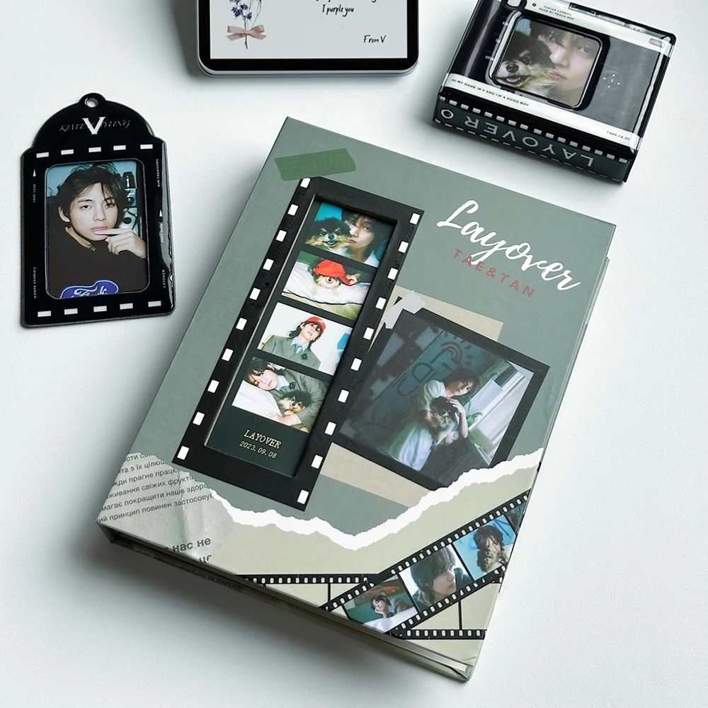 A5 Kpop фотоальбом Золотая переплетная Фотокарта Коллекционирование V SEVEN Коллекционирование книга фотодержатель Kpop Taekook аксессуары