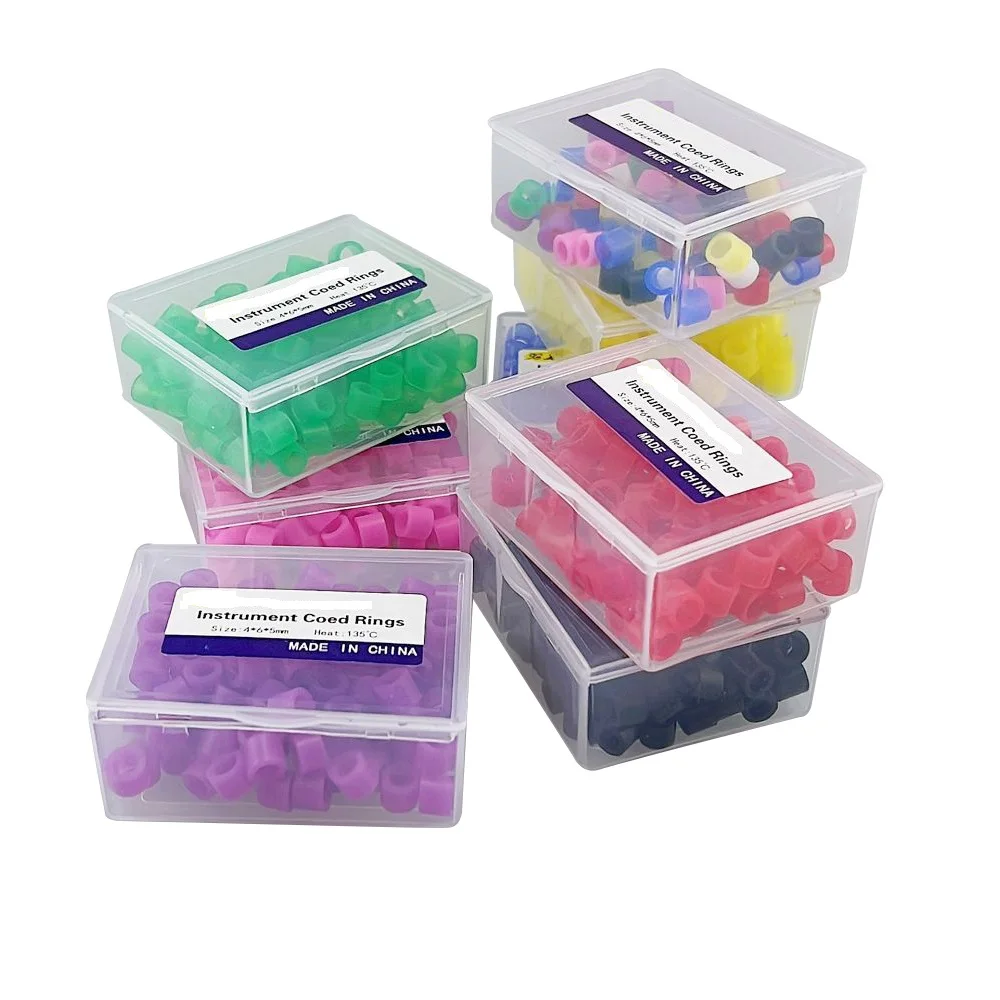 100Pcs/box Dental Instrument Code Rings Plastic Identification Coloring Circle Universal Dentistry Dentist Tools Accessories