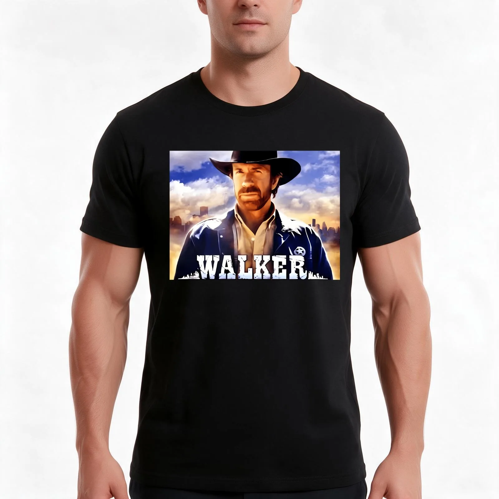 Chuck Norris Classic T-Shirt, Summer Casual Cotton Tee, Oversized Streetwear Tops, Vintage Graphic Print, Loose Fit Short Sleeve
