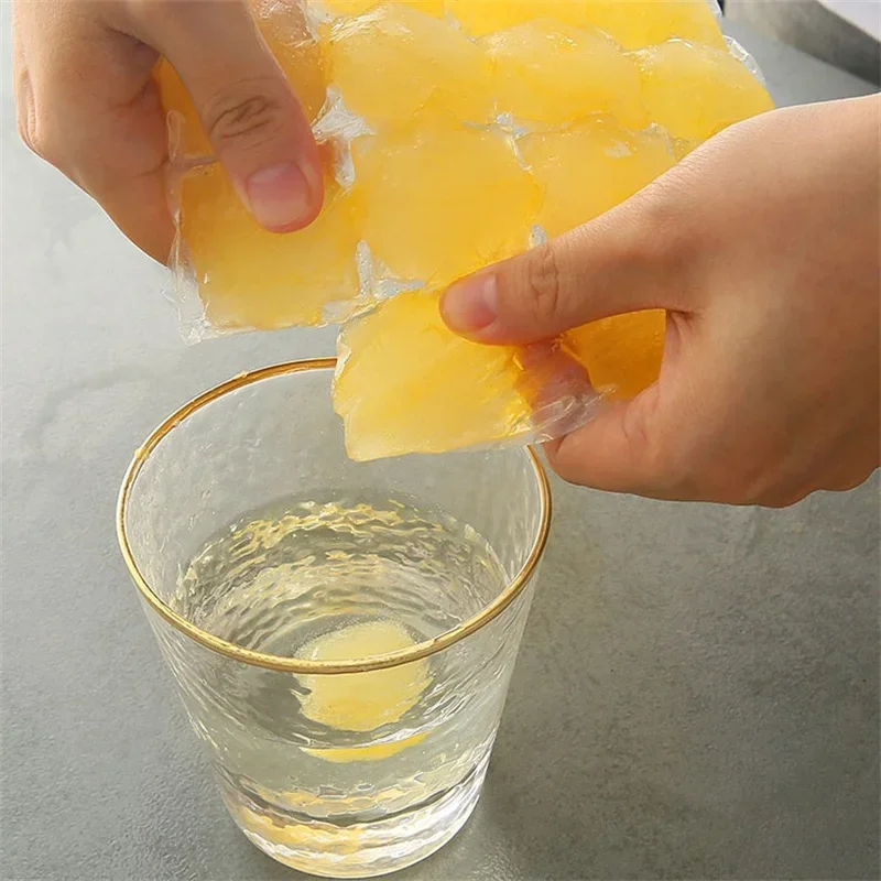 10-100Pcs Mold Bags Self-sealing Lattice Disposable Ice-Making Bags with funnel Bar homemade Edible Frozen