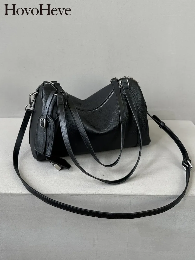 

Женская сумка на плечо из натуральной яловой кожи, большая вместительная сумка-тоут, винтажная повседневная сумка подмышками, дорожные сумки через плечо с ремешком