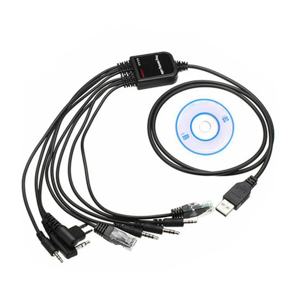 8 in 1 Function RJ-45 8 Pin Plug USB Programming Cable Line & Driver CD For Motorola Baofeng Kenwood HYT Radio