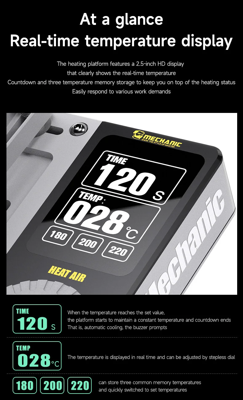 【MECHANIC】 Heat Air Preheating Platform Tool Kit for IPhone X-15PM Motherboard Layered Chip BGA Dot Matrix Board Stencil Repair