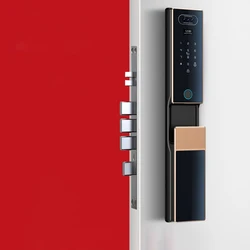 EGFirtor Gezichtsherkenning Slim deurslot Vingerafdruk WIFI APP Afstandsbediening Home Security Gate Elektronisch slot met cilinder