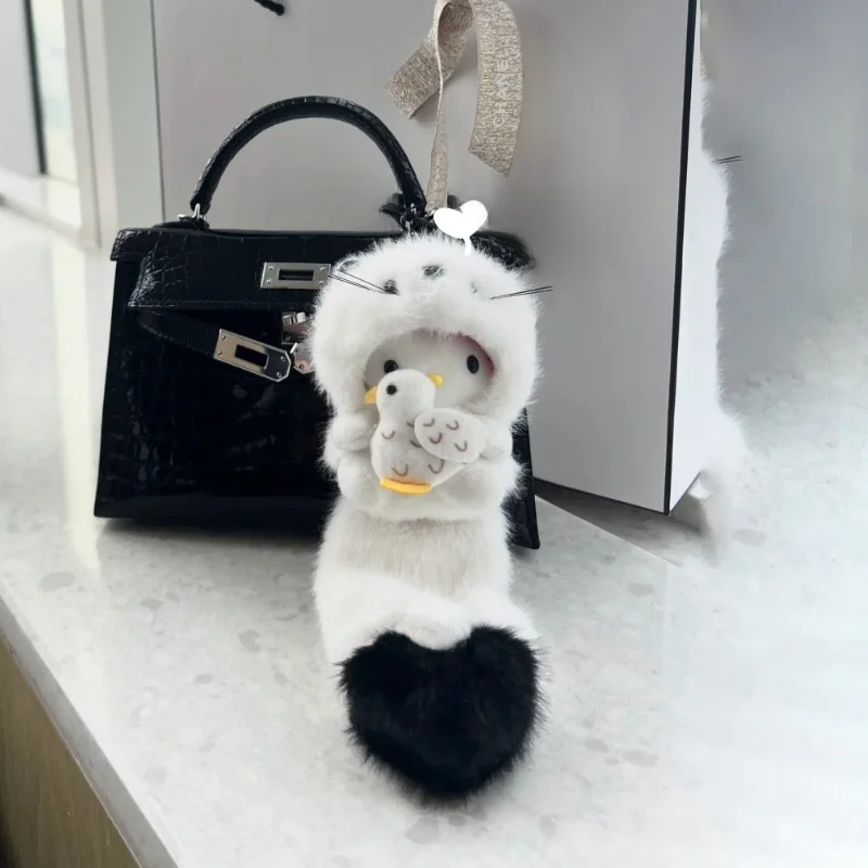 Holding Pigeon Big Tail High-Grade Exquisite Hellokit Cat Bag Small Pendant Doll Doll Schoolbag Ornaments